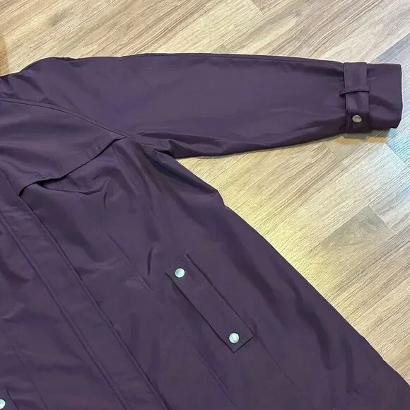 Woman Within Maroon Coat Zip Up Hooded | Women Size 16W - Picture 7 of 10